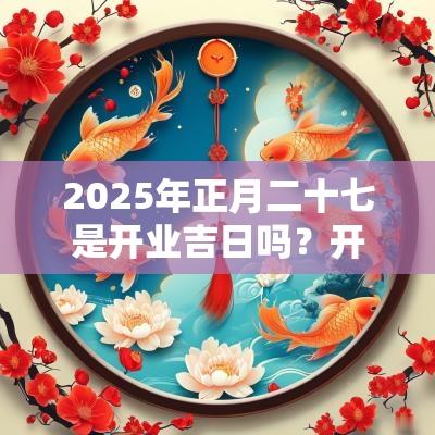 2025年正月二十七是开业吉日吗?开业时间怎么选? 2025年正月二十七是开业吉日吗?开业时间怎么选?