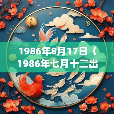1986年8月17日（1986年七月十二出生）是什么命_命运如何