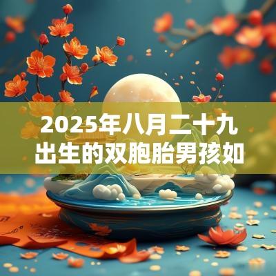 2025年八月二十九出生的双胞胎男孩如何起名字好，五行属什么？