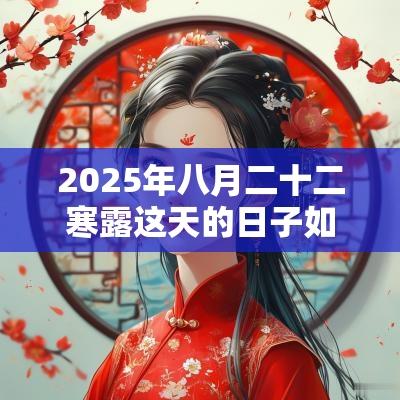 2025年八月二十二寒露这天的日子如何？是理发的吉日吗？