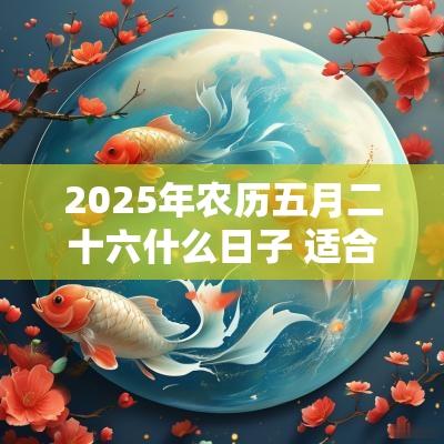 2025年农历五月二十六什么日子 适合订婚吗