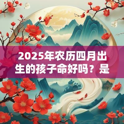 2025年农历四月出生的孩子命好吗？是什么命？