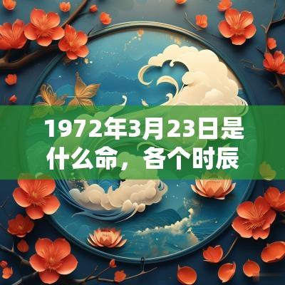 1972年3月23日是什么命，各个时辰出生的人的命运