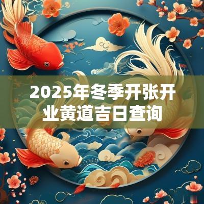 2025年冬季开张开业黄道吉日查询