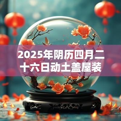 2025年阴历四月二十六日动土盖屋装修好不好