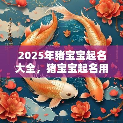 2025年猪宝宝起名大全，猪宝宝起名用什么字好？