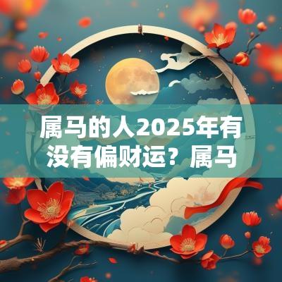 属马的人2025年有没有偏财运?属马怎么催旺偏财运? 属马的人2025年有没有偏财运?属马怎么催旺偏财运?