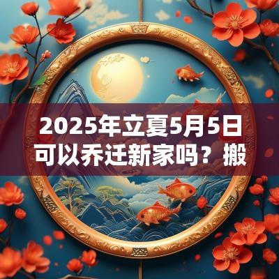 2025年立夏5月5日可以乔迁新家吗？搬家当天什么东西先进？