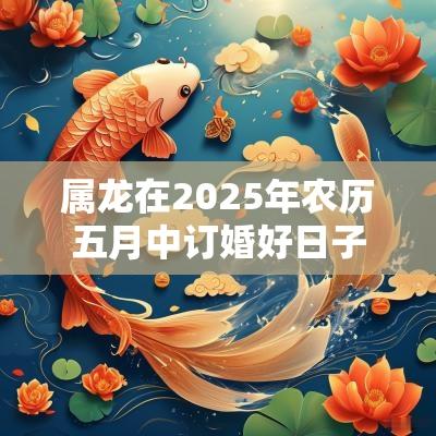 属龙在2025年农历五月中订婚好日子 属龙在2025年农历五月中订婚好日子