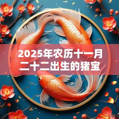 2025年农历十一月二十二出生的猪宝宝好不好？