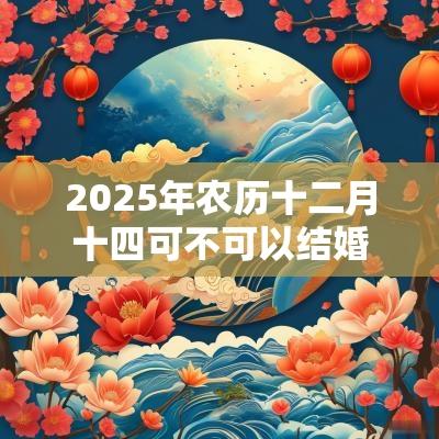2025年农历十二月十四可不可以结婚办婚礼? 2025年农历十二月十四可不可以结婚办婚礼?