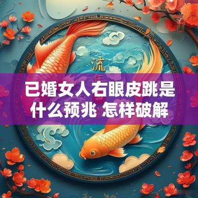 已婚女人右眼皮跳是什么预兆 怎样破解右眼皮跳的灾 已婚女人右眼皮跳是什么预兆 怎样破解右眼皮跳的灾