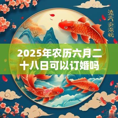 2025年农历六月二十八日可以订婚吗?是订婚吉日吗? 2025年农历六月二十八日可以订婚吗?是订婚吉日吗?