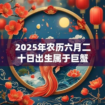 2025年农历六月二十日出生属于巨蟹座吗？