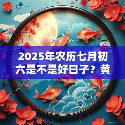 2025年农历七月初六是不是好日子?黄历宜忌大全 2025年农历七月初六是不是好日子?黄历宜忌大全