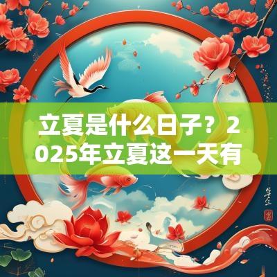 立夏是什么日子?2025年立夏这一天有什么讲究? 立夏是什么日子?2025年立夏这一天有什么讲究?