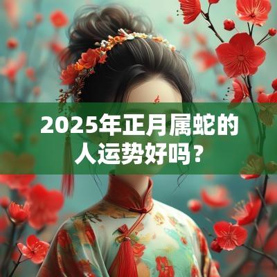 2025年正月属蛇的人运势好吗？