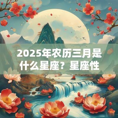 2025年农历三月是什么星座?星座性格特点? 2025年农历三月是什么星座?星座性格特点?