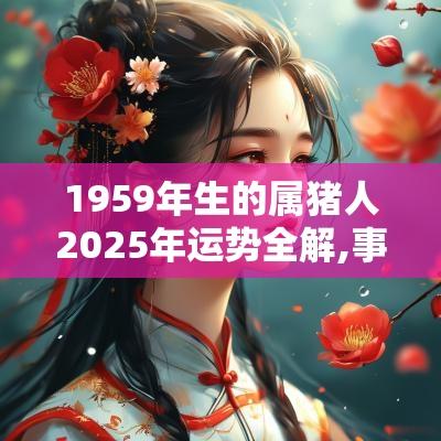 1959年生的属猪人2025年运势全解,事业运势好不好？