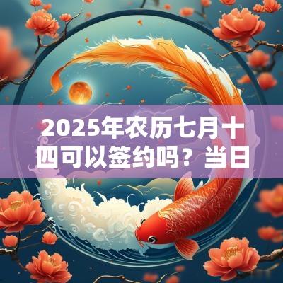 2025年农历七月十四可以签约吗？当日的吉时是几点？
