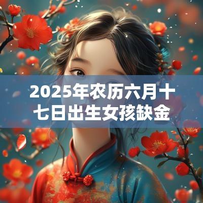 2025年农历六月十七日出生女孩缺金温柔文静名字推荐。