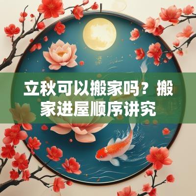 立秋可以搬家吗？搬家进屋顺序讲究