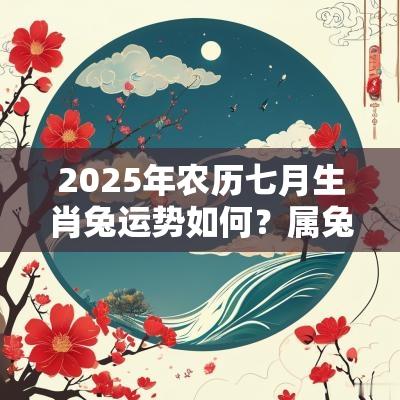 2025年农历七月生肖兔运势如何？属兔贵人是什么生肖？