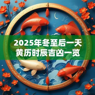2025年冬至后一天黄历时辰吉凶一览表! 2025年冬至后一天黄历时辰吉凶一览表!