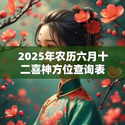 2025年农历六月十二喜神方位查询表