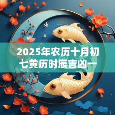2025年农历十月初七黄历时辰吉凶一览表! 2025年农历十月初七黄历时辰吉凶一览表!