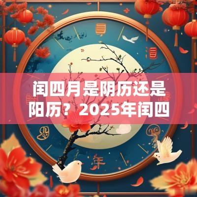 闰四月是阴历还是阳历?2025年闰四月的时间? 闰四月是阴历还是阳历?2025年闰四月的时间?