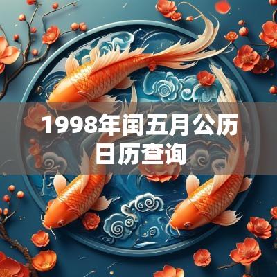 1998年闰五月公历日历查询