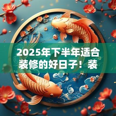 2025年下半年适合装修的好日子！装修过程中需要注意什么？