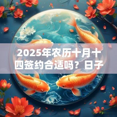 2025年农历十月十四签约合适吗?日子时辰吉凶如何? 2025年农历十月十四签约合适吗?日子时辰吉凶如何?