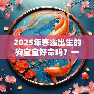 2025年寒露出生的狗宝宝好命吗?一生富贵无忧? 2025年寒露出生的狗宝宝好命吗?一生富贵无忧?