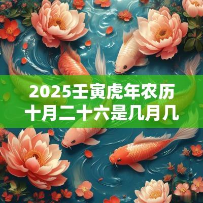 2025壬寅蛇年农历十月二十六是几月几号什么日子? 2025壬寅蛇年农历十月二十六是几月几号什么日子?