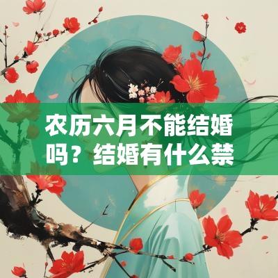 农历六月不能结婚吗？结婚有什么禁忌？