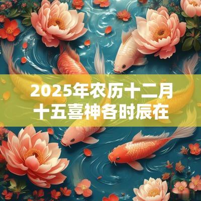 2025年农历十二月十五喜神各时辰在什么方位? 2025年农历十二月十五喜神各时辰在什么方位?