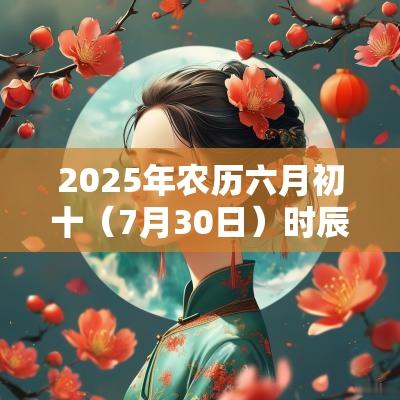 2025年农历六月初十（7月30日）时辰吉凶一览！