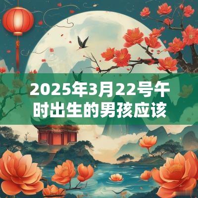 2025年3月22号午时出生的男孩应该起什么样的名字