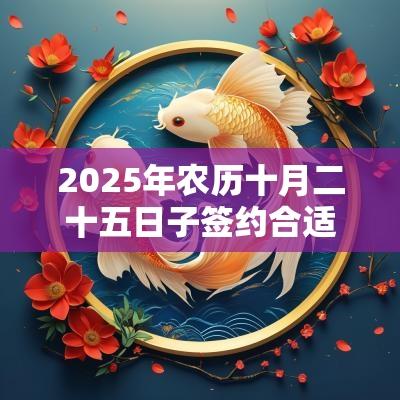 2025年农历十月二十五日子签约合适吗？时辰吉凶如何？