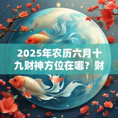 2025年农历六月十九财神方位在哪？财神是什么？