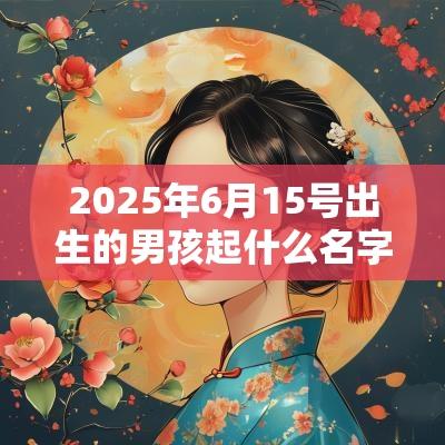 2025年6月15号出生的男孩起什么名字比较好，五行属什么