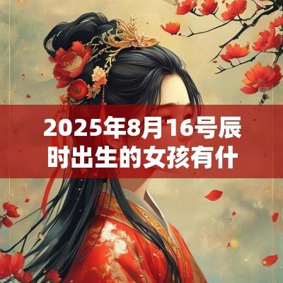 2025年8月16号辰时出生的女孩有什么参考好名，五行属什么