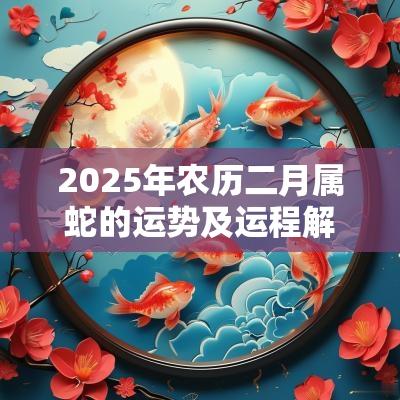 2025年农历二月属蛇的运势及运程解析! 2025年农历二月属蛇的运势及运程解析!