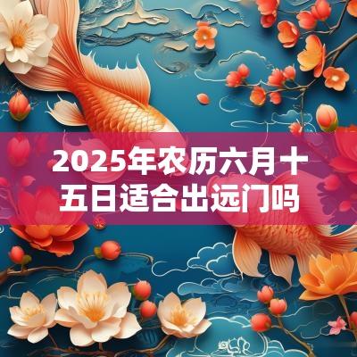 2025年农历六月十五日适合出远门吗?黄历宜出行吗? 2025年农历六月十五日适合出远门吗?黄历宜出行吗?