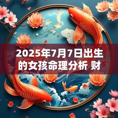 2025年7月7日出生的女孩命理分析 财运怎么样？