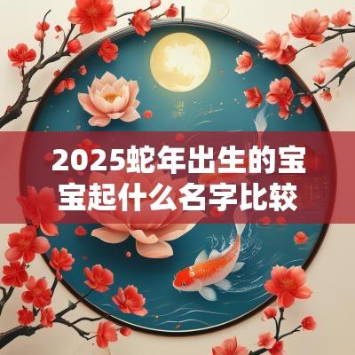 2025蛇年出生的宝宝起什么名字比较好 2025蛇年出生的宝宝起什么名字比较好