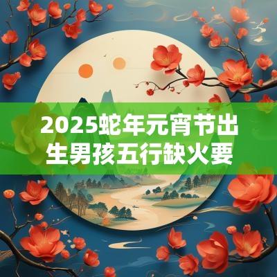 2025蛇年元宵节出生男孩五行缺火要怎么起名字 2025蛇年元宵节出生男孩五行缺火要怎么起名字