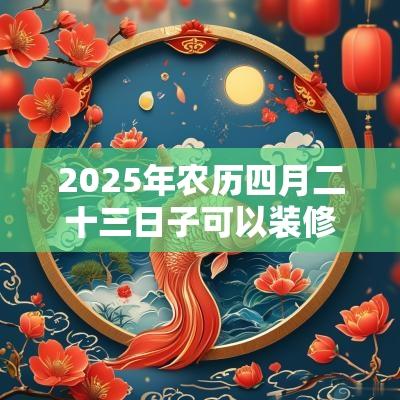 2025年农历四月二十三日子可以装修动土吗？吉神方位在哪？